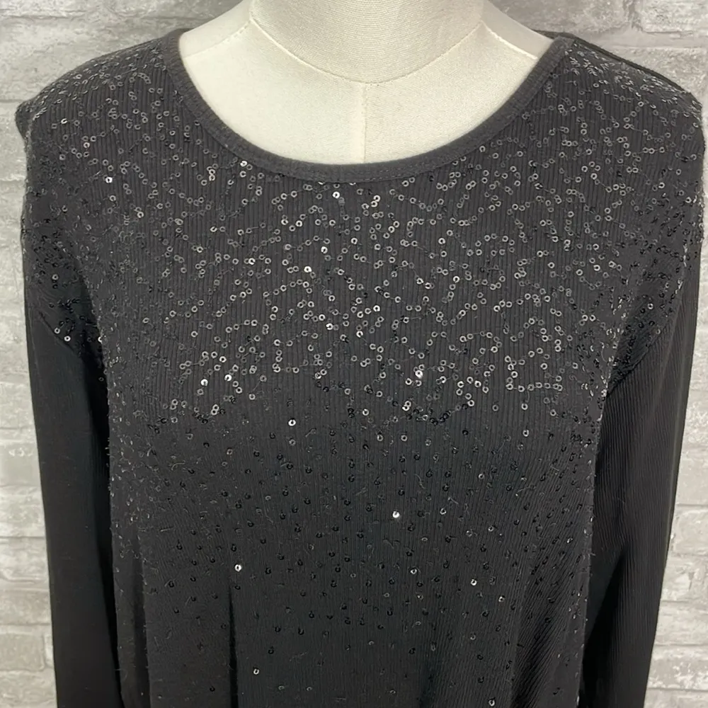 Quacker Factory  Black Sequins Sweater - Image 2