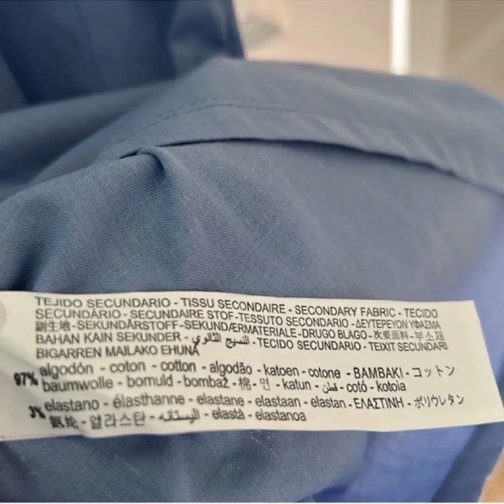 Zara Ruffle Sleeve Blue Midi Dress(Size Medium) - Image 7