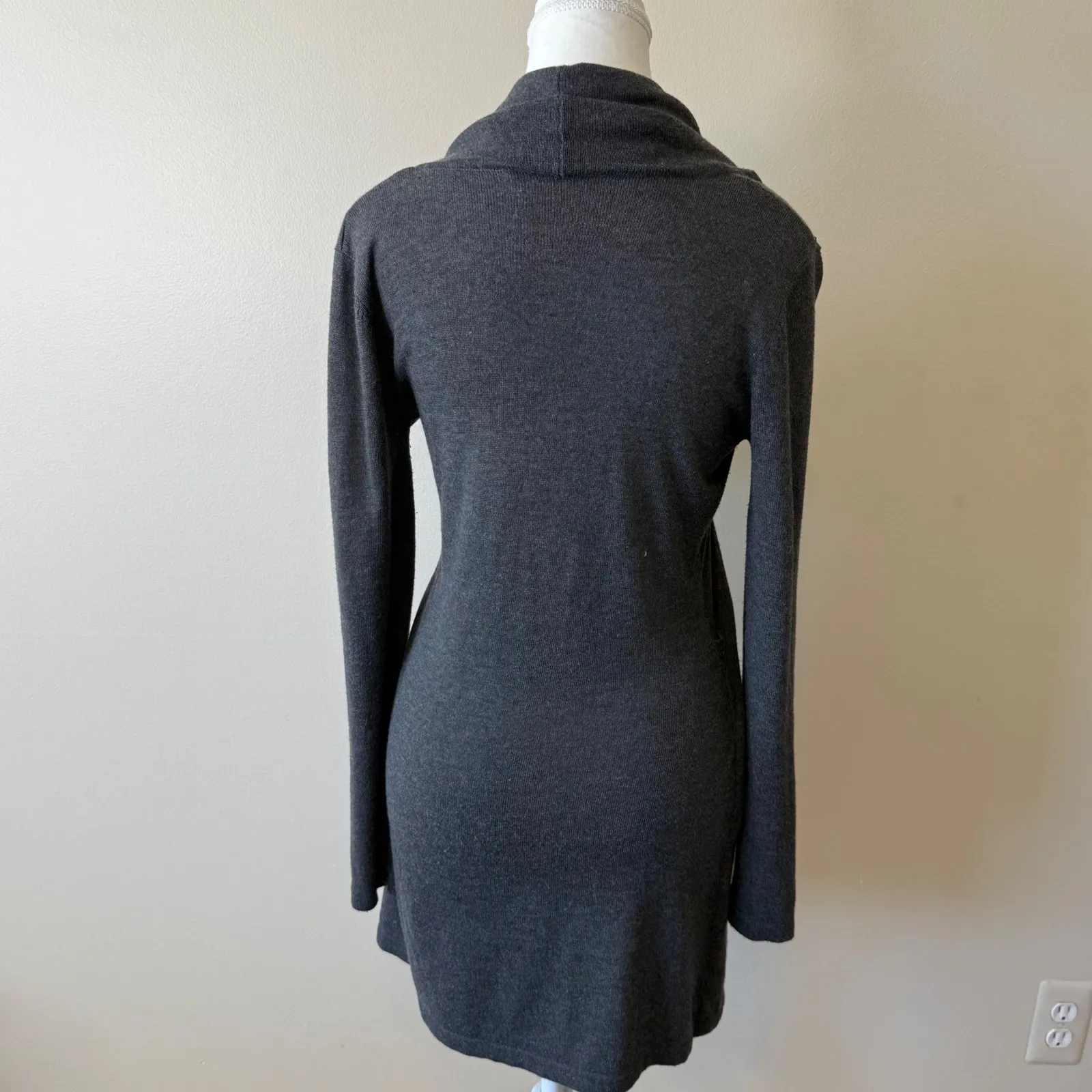 Kerisma‎ Gray Cashmere Blend Cowl Neck Long Sleeve Knit Dress M Luxury Empire - Image 7