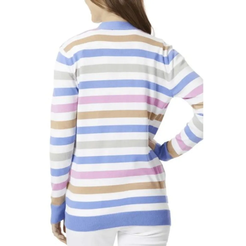 NWT JONES NEW YORK Women's Jersey Stripe Long Cardigan Sweater - Image 4