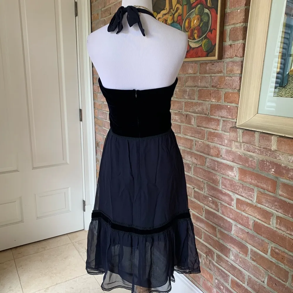 Bcbgmaxazria Silk Navy Halter Dress 2 NWOT - Image 5