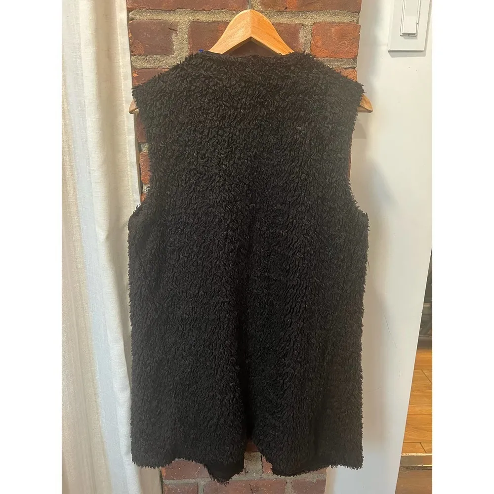 KANVAS fuzzy long Vest Black Size L - Image 2