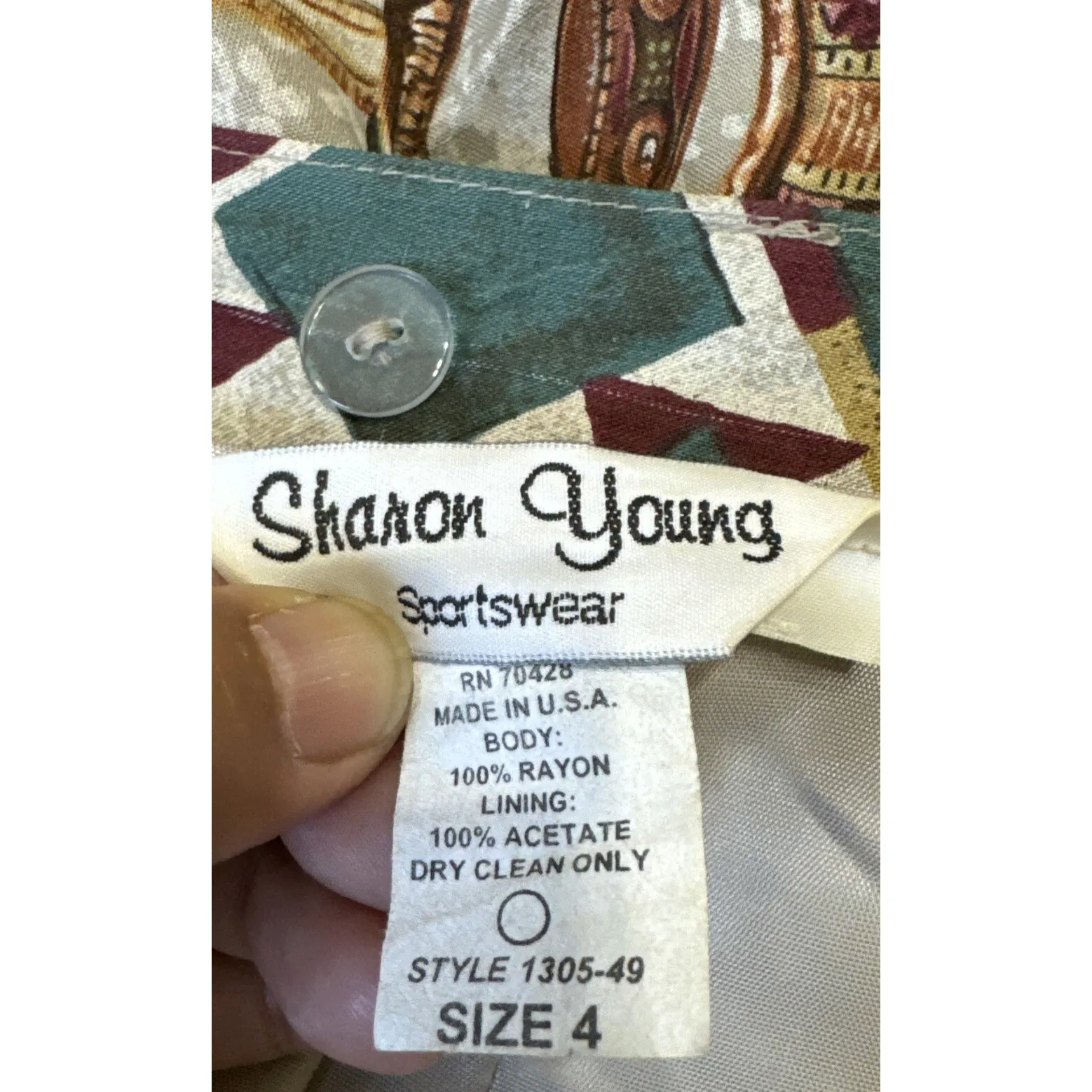 EUC Y2K Sharon Young Sportswear‎ Skirt Womens 4 Midi Jungle Print Safari USA - Image 3