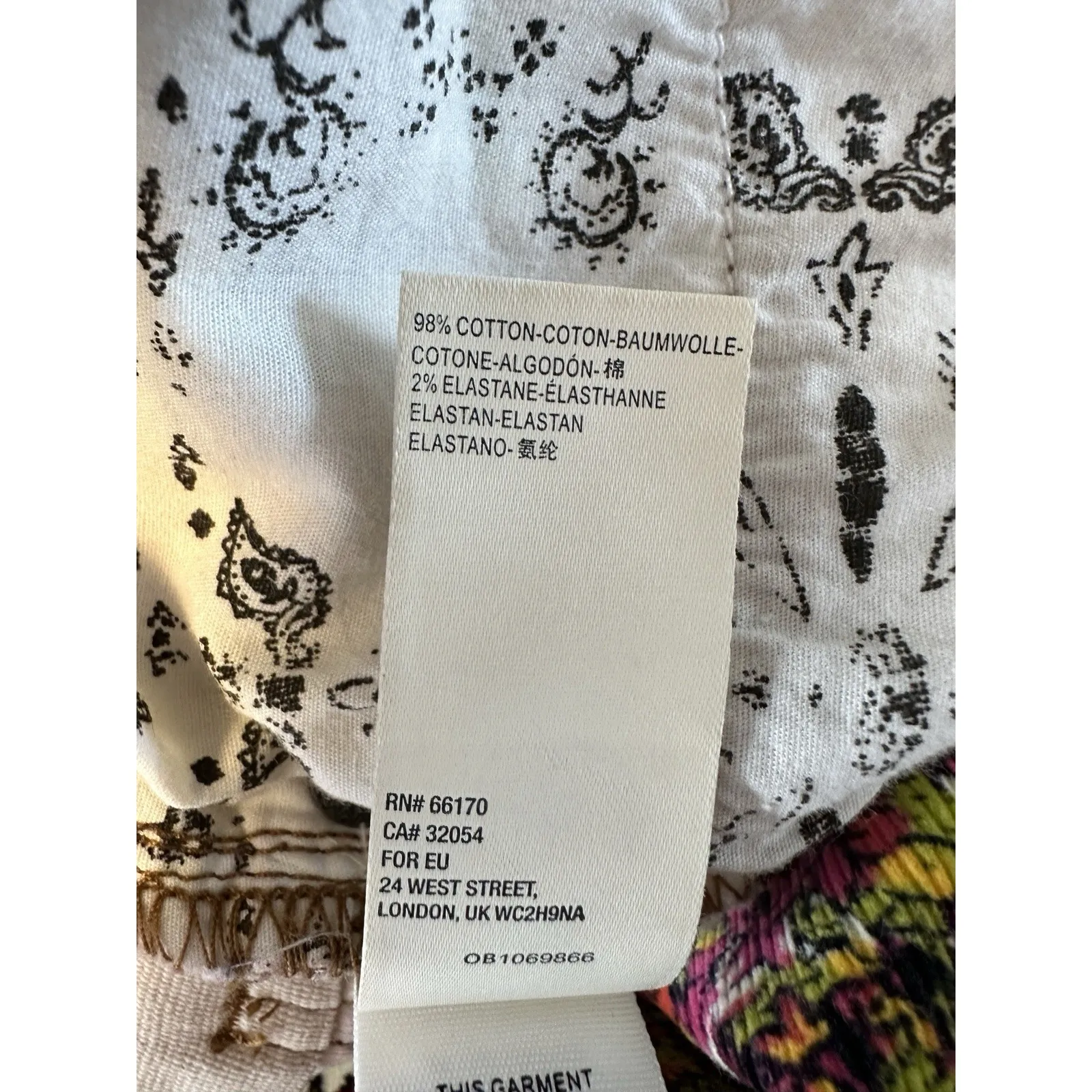 Free People Sun Chaser Floral‎ High Rise Cord Corduroy Pants Size 26 - Image 5