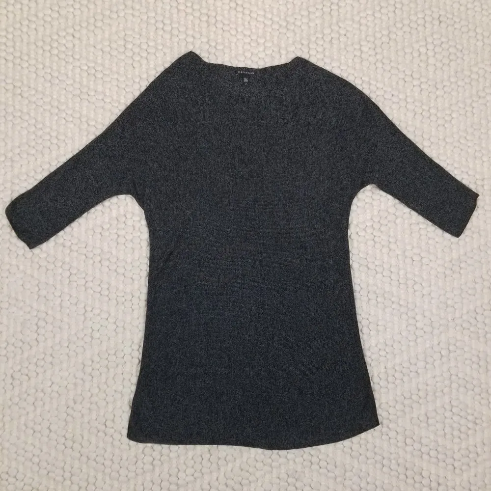 Eileen Fisher Merino Wool Blend Tunic Gray Sz Small - Image 6