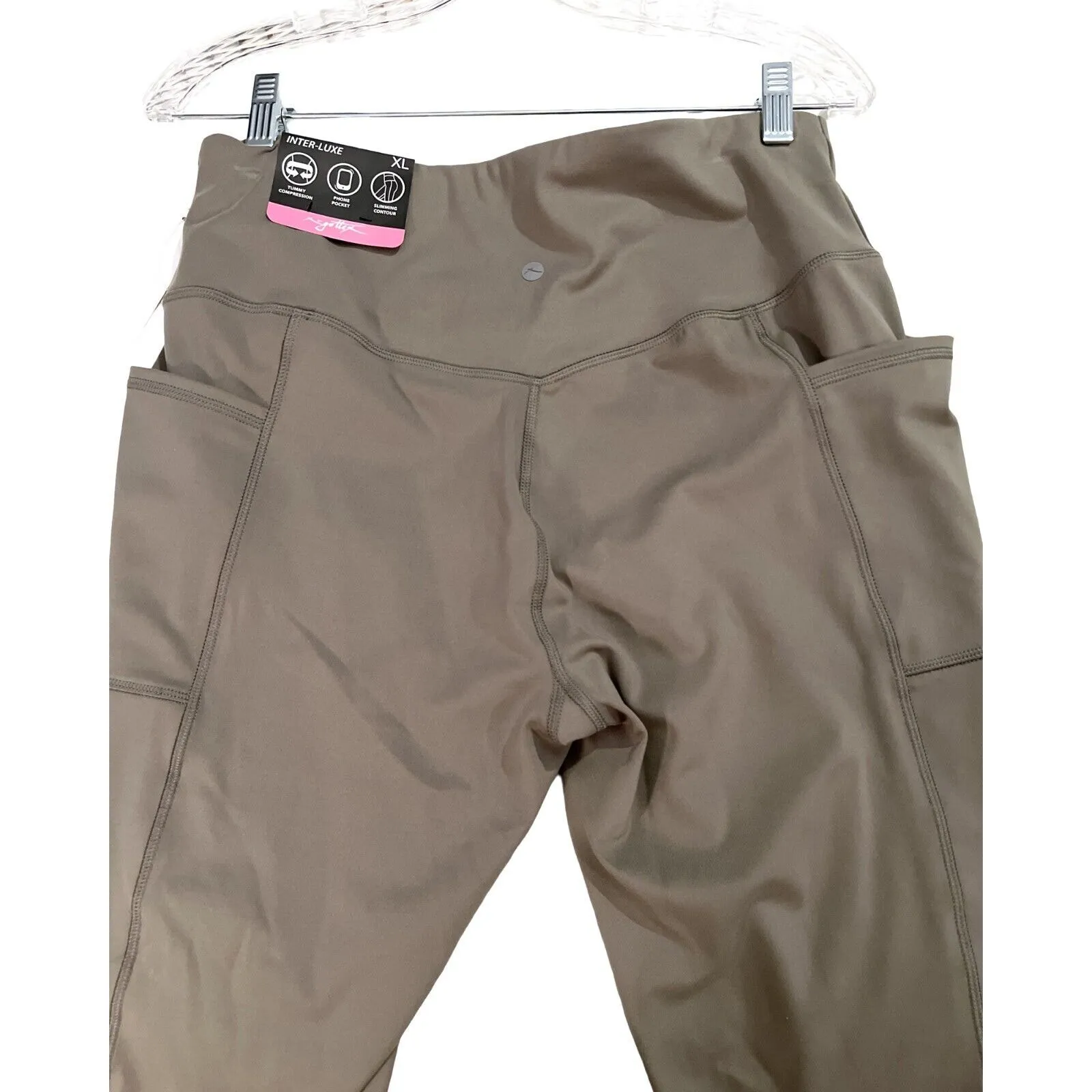 Gottex Womens Athleisure Wear Size XL Beige Top Pants Compression Gym Wear NWT - Image 8