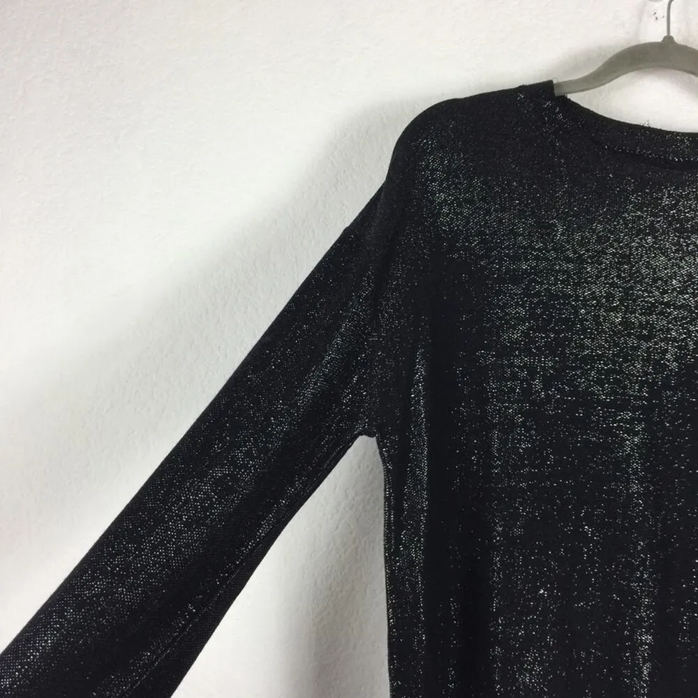 RTA Emmett Black Metallic Blouse XS Long Sleeve Lightweight Top Whimsigoth - Image 11