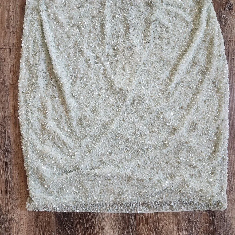 Retrofete X REVOLVE Mich Dress in Mint Aqua Green Size XL Beaded Sequins NWT - Image 8