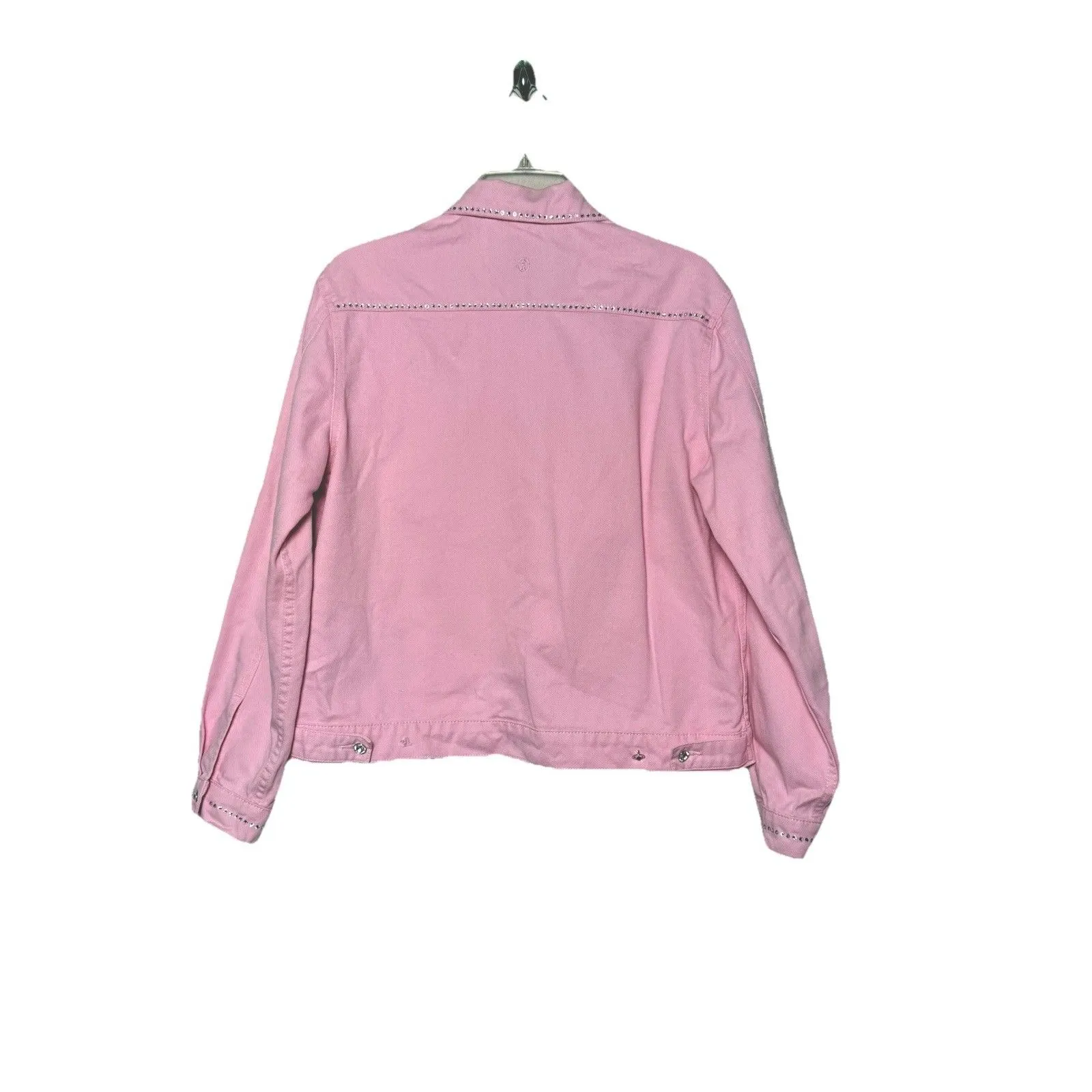 Vintage Christine Alexander Denim Jacket Pink Rhinestones Swarovski Crystals M Size M - Image 4