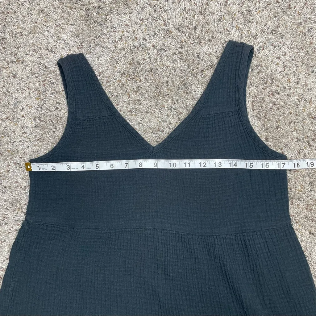 Marine Layer Corinne Double Cloth Maxi Dress Black Small Gauzy Cotton Sleeveless - Image 8