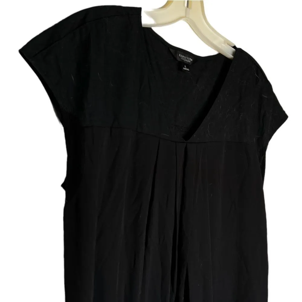 Simply Vera Vera Wang Black‎ Dress Black Size L - Image 3