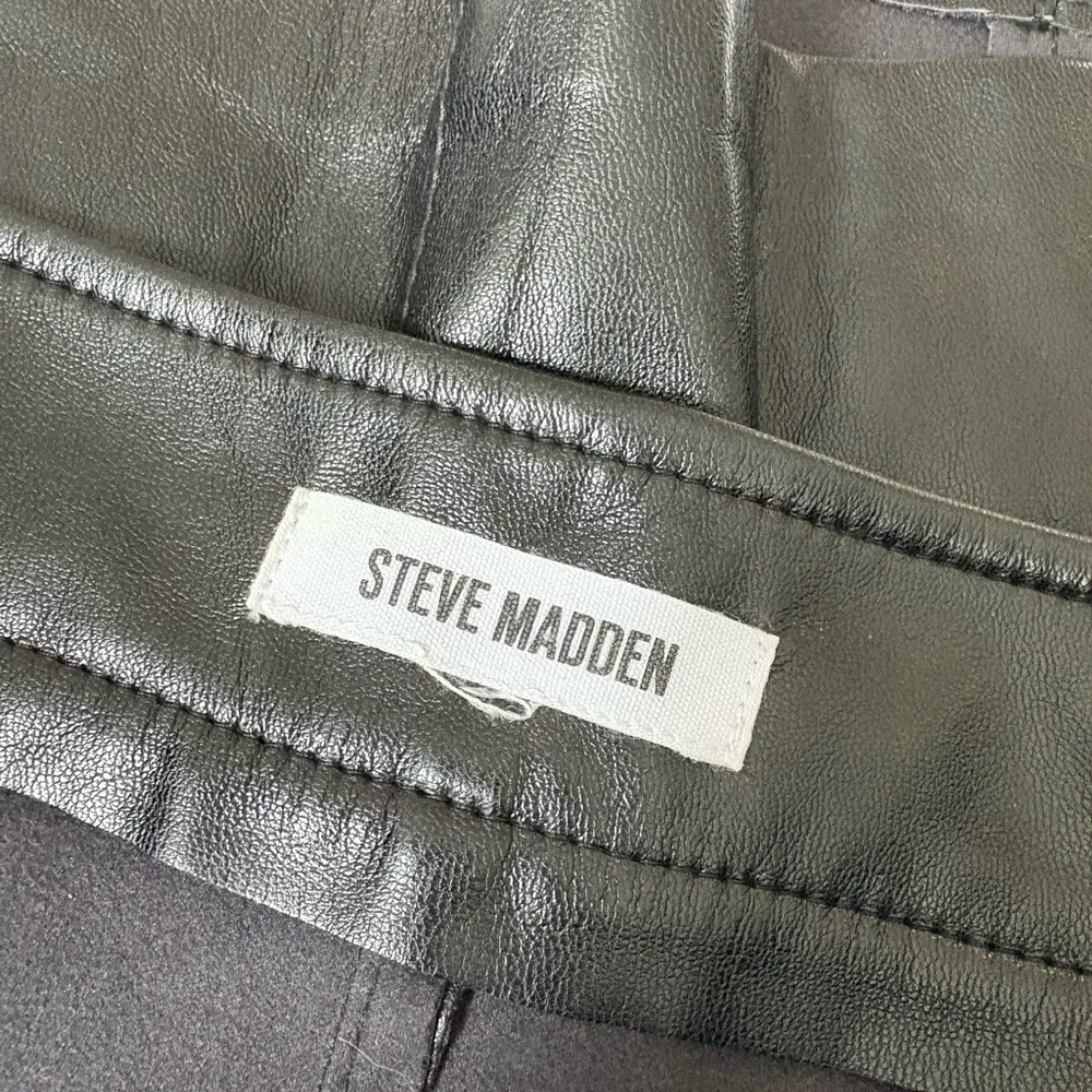 Steve Madden Black Leather Mini Skirt - Image 3