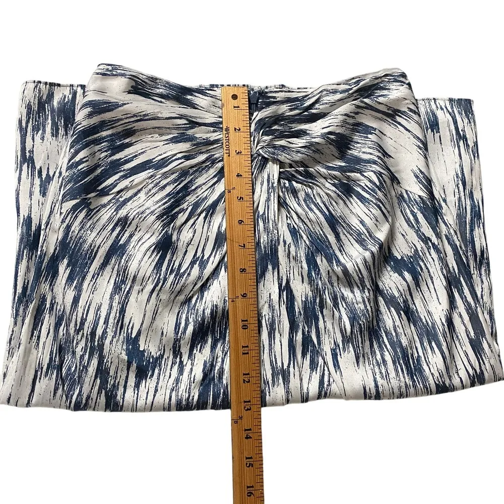 Club Monaco Robetta Women's Pencil Skirt Blue White Twist Waist Size 2 - Image 7