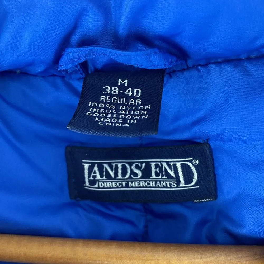 Land’s End Blue Sleeveless Quilted Down Puffer Vest L - Image 4
