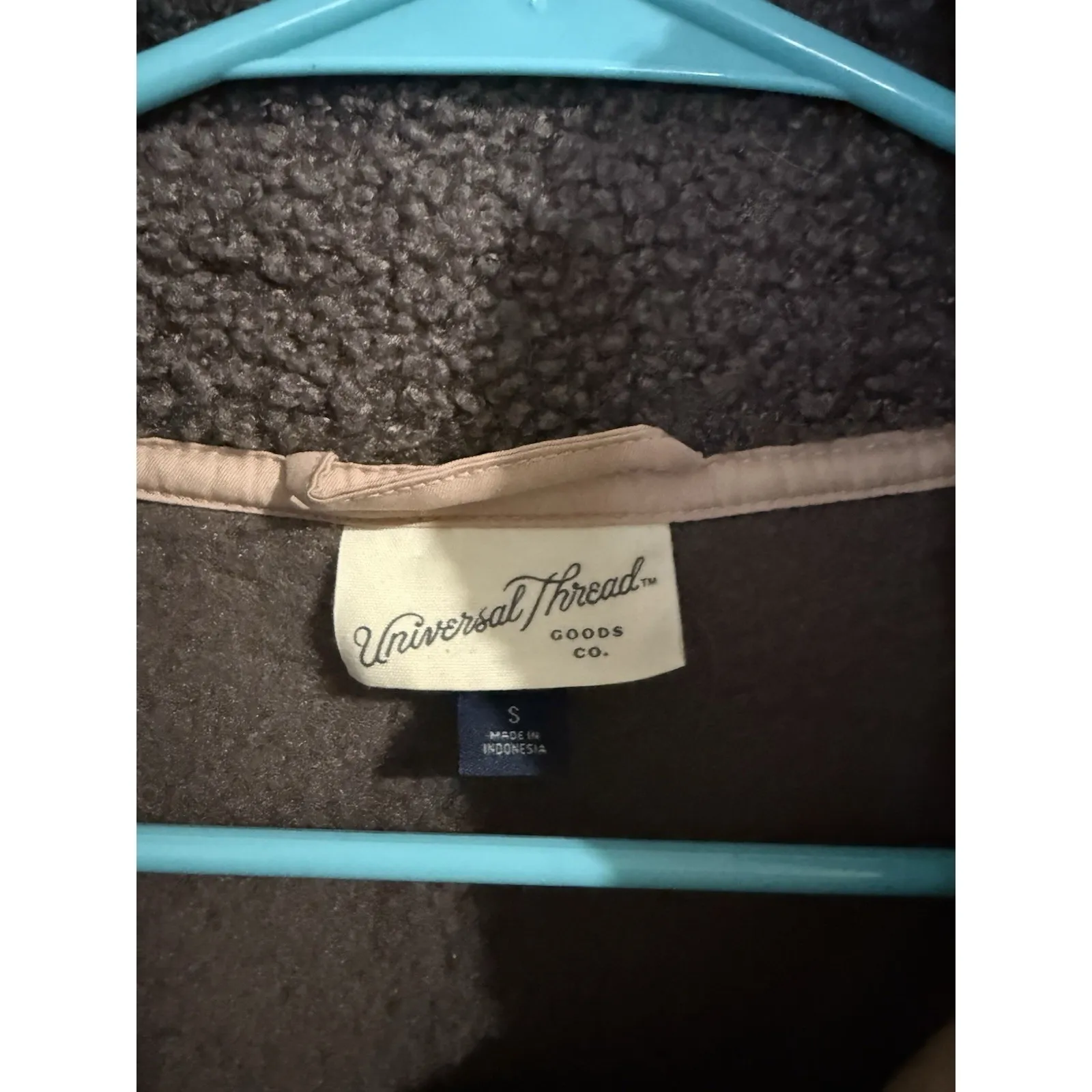 Universal Thread l S Oversized Crop Sherpa Sweatshirt Pullover Zip Snaps Pocket - Image 5