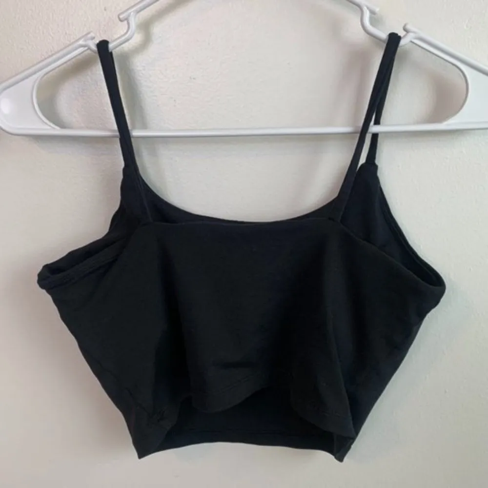 Unknown Brand Black Shelf Bra Crop Tank Top Size M - Image 2
