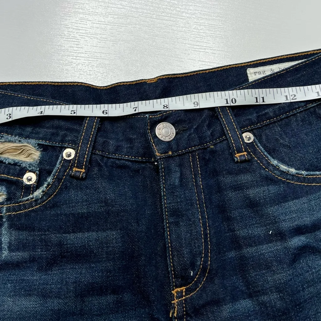 Rag And Bone Jean Cut Off Shorts Distressed Dark Wash In Doris. Never Worn Sz 24 - Image 8