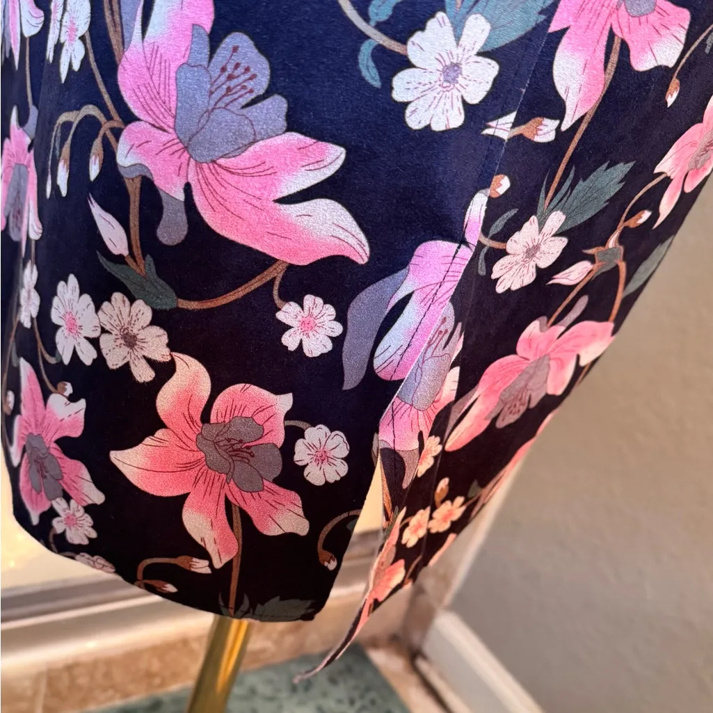 KATE & MALLORY Sleeveless Floral Midi Wrap Dress - Pink & Black - Image 11