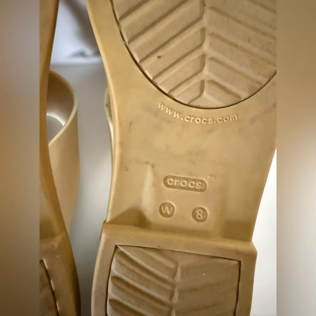 CROCS Women's Tan and Cream Sandals - Image 7