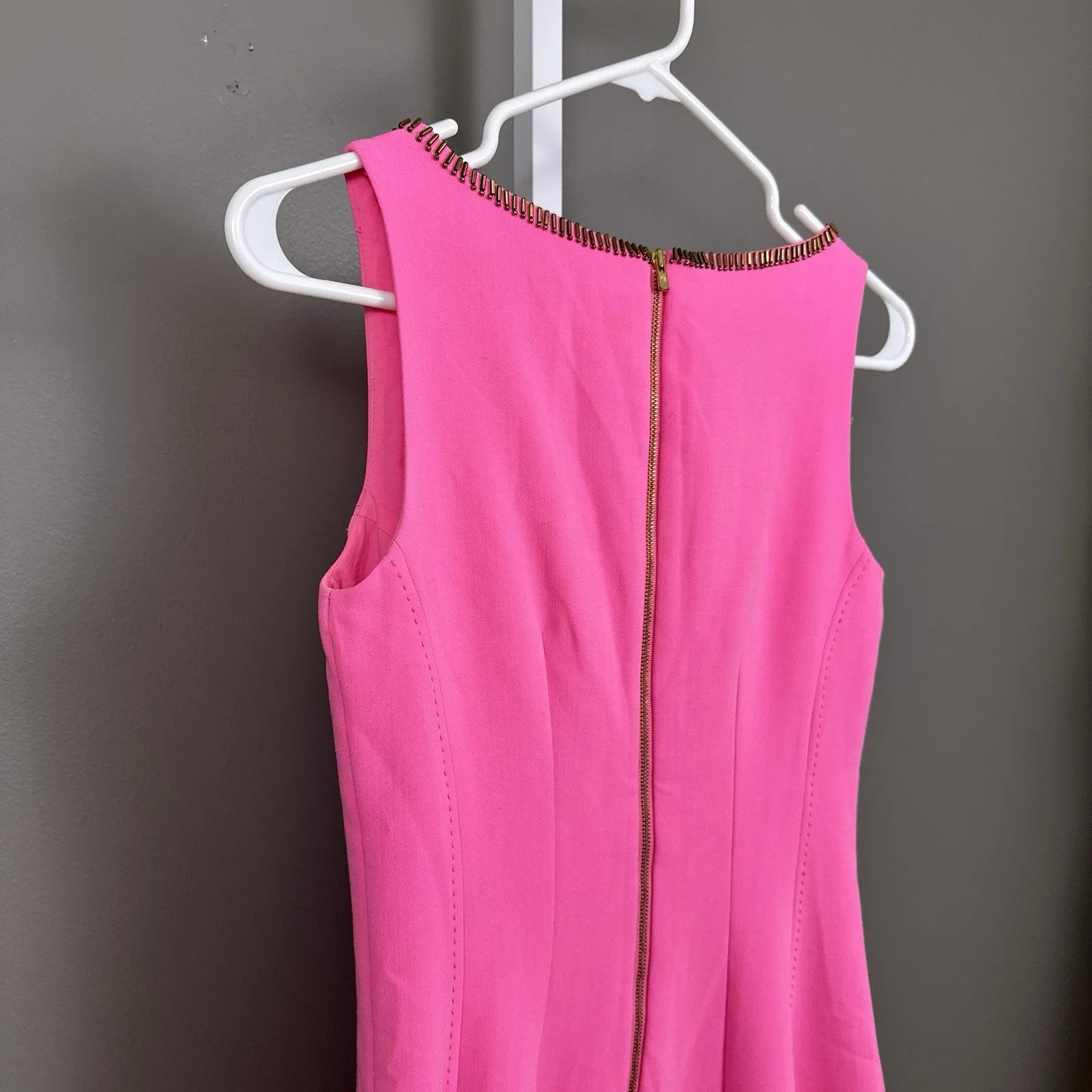 Lilly Pulitzer Monica Dress Sunkissed Pink Embellished V-Neck Size 2 Sleeveless - Image 11