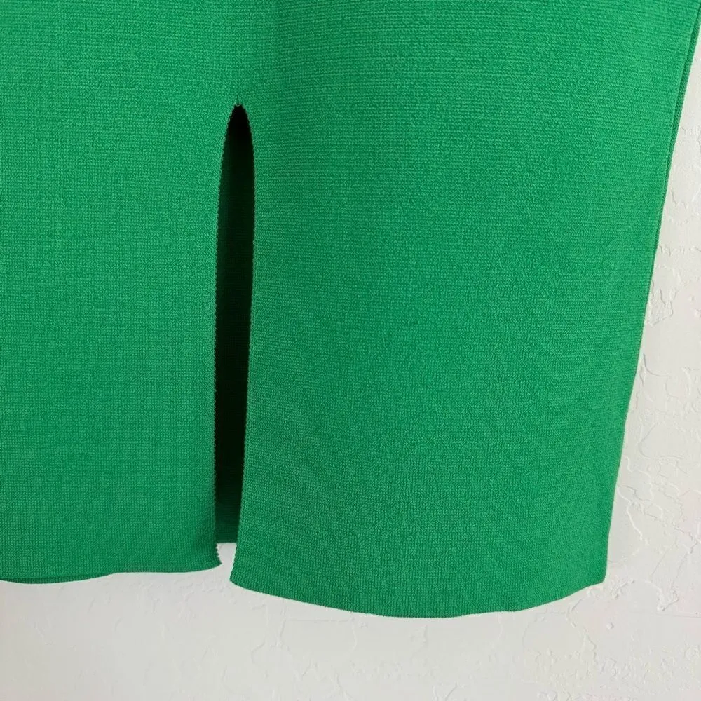 NWT House of Harlow 1960 Kelly Green Knit Bodycon Pencil Skirt Back Slit Size XS - Image 6