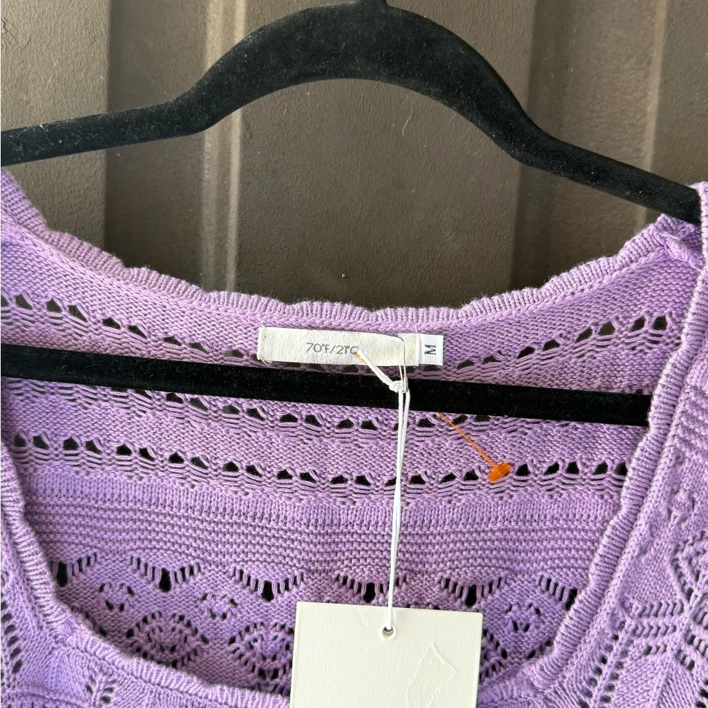 70/21 Lavender Crochet Crop Top Size M - Image 3
