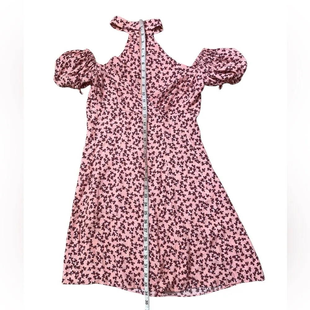 Pink Clover Floral Off-Shoulder Puff Sleeve Mini Dress - Image 6