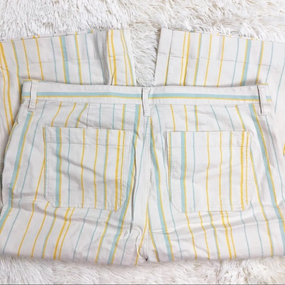 New Madewell Emmett Wide-Leg Crop Pants in Stripe Plus Size Petite 37P - Image 4