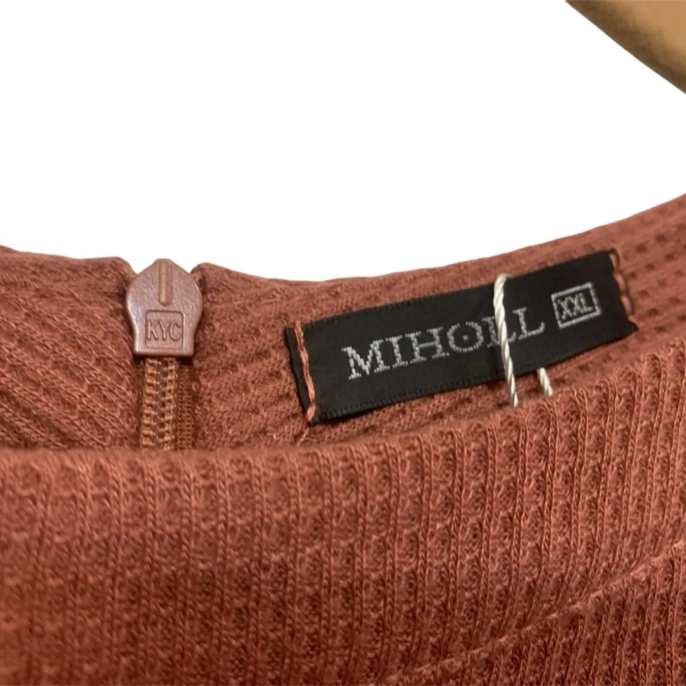 NWT Miholl Waffle Knit Blouse 1131 Pink Size 2X - Image 2