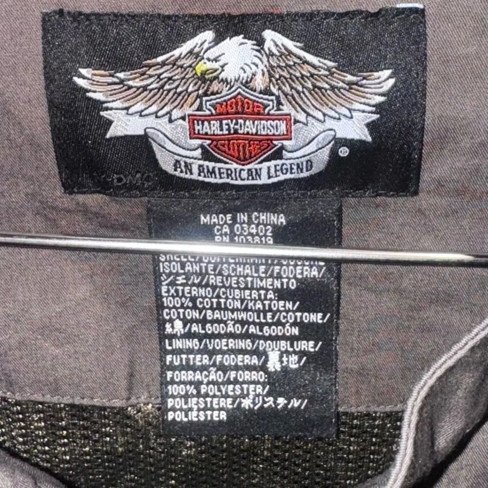 HARLEY DAVIDSON Brown Military Jacket Coat Women's Size Small Medium - Image 2