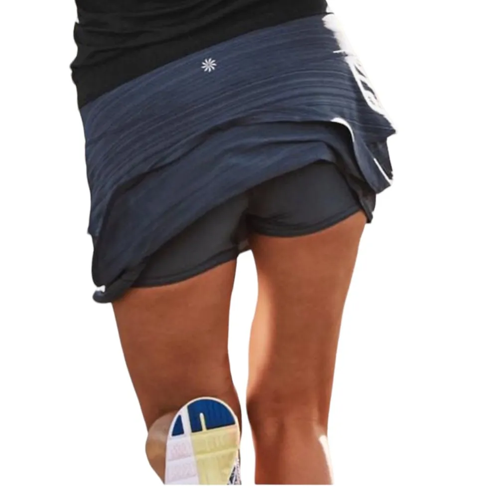 Athleta Iron Blue Stripe Swagger Skort Skirt - Image 2