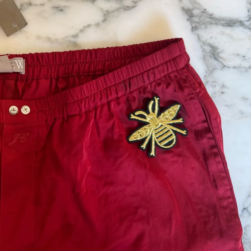 NWT J.Crew Red Soft shine pajama pant Sz XS Stained patch over or wear big shirt - Image 12