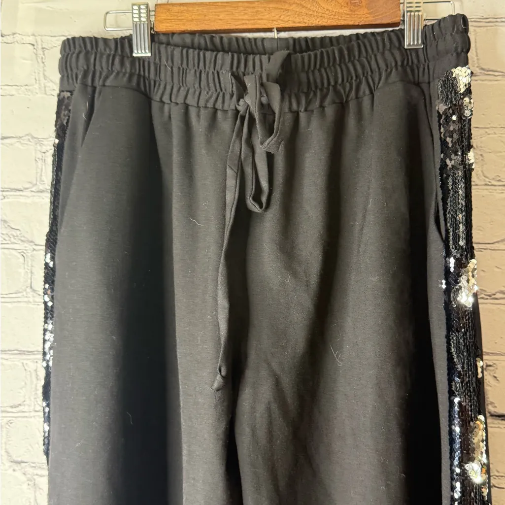 Milly Black Sequin women’s pants size medium - Image 3