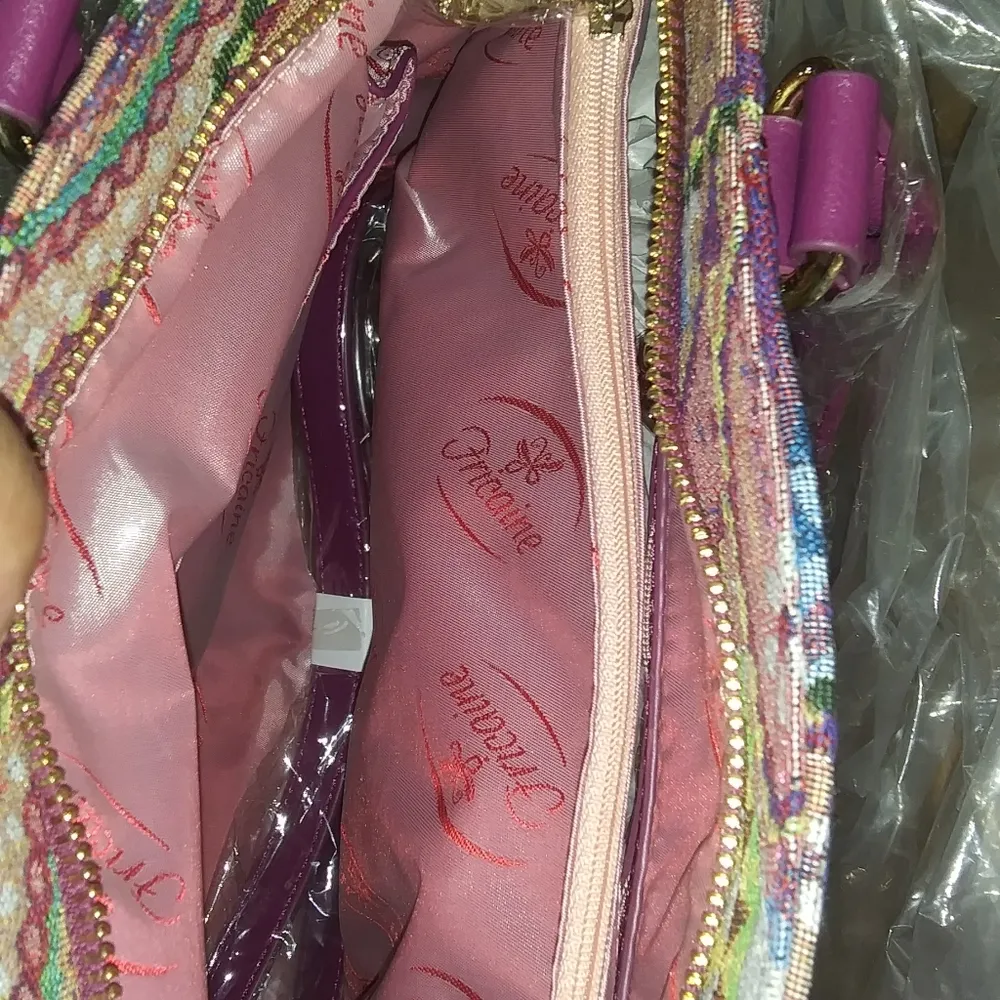 Fricaine Cloud Nine Satchel Jacquard Exotic Bag Series Purple - Image 9