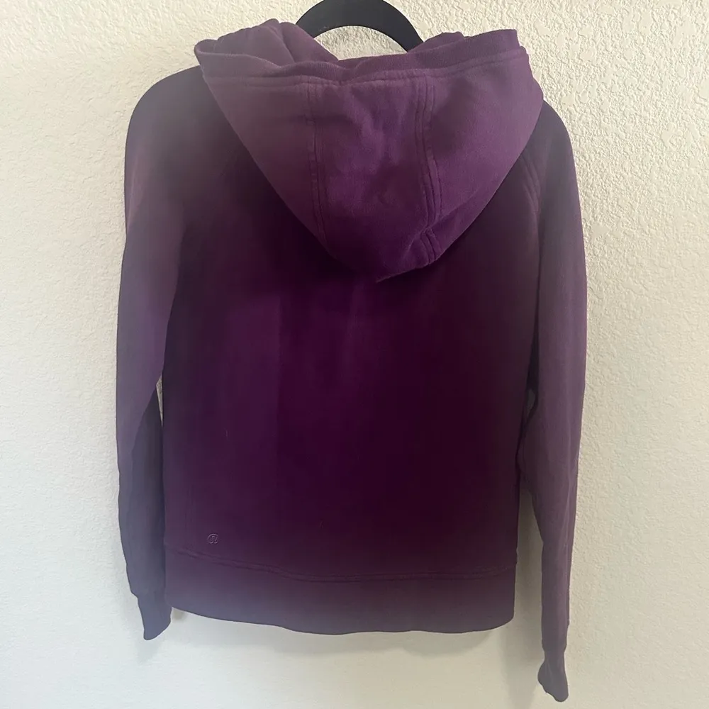 Lululemon Fleece Please Hoodie Zipped Sweatshirt Darkest Magenta Purple Size 4 - Image 10