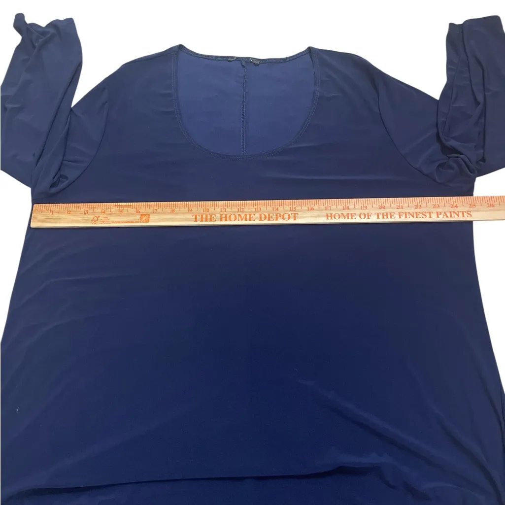 Slinky Brand Navy Blue Pull On Shark Bite Tunic Top Pants Set - Image 6