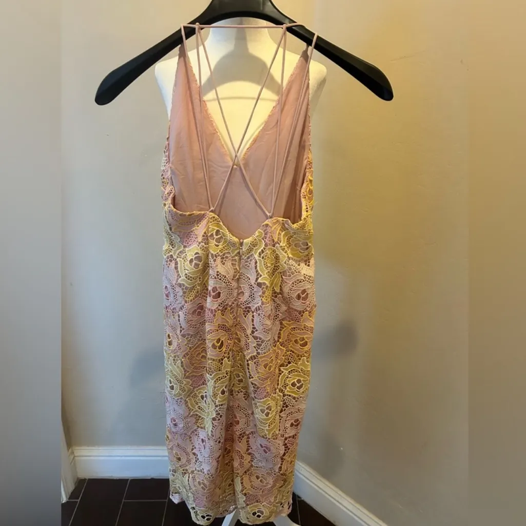 Topshop Pink and Yellow Lace Floral Dress ⭐️ - Image 7