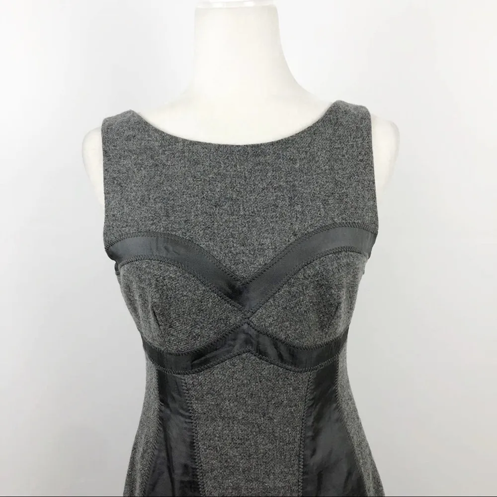 Susana Monaco Grey Wool/Silk Sleeveless Dress 6 - Image 3