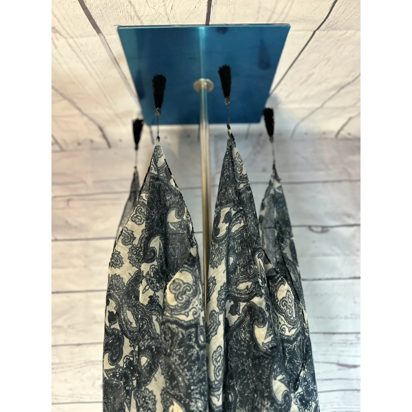 Romantic Boho Black Paisley Tassel Shawl Kimono Wrap One Size - Image 3