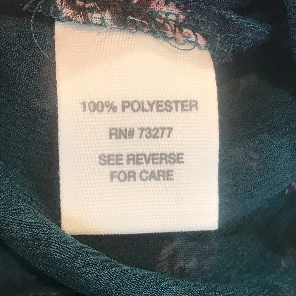 Mudd Green and Maroon Floral Dress Size Small - Image 5