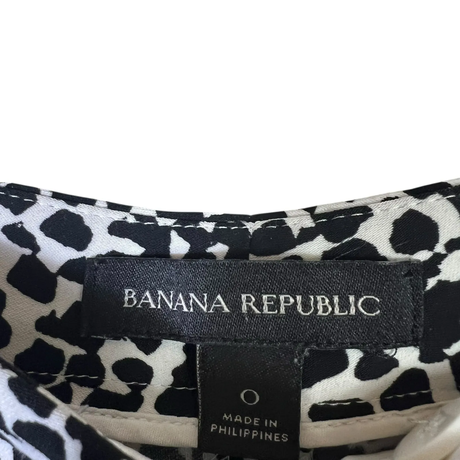 Banana Republic Animal Print Straight Leg Trousers Womens 0 Black White Glam - Image 7