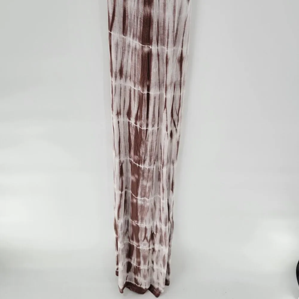 Design History Tank Maxi Dress Womens L Brown Tie Dye Beaded Sequin V Neck Soft - Image 8