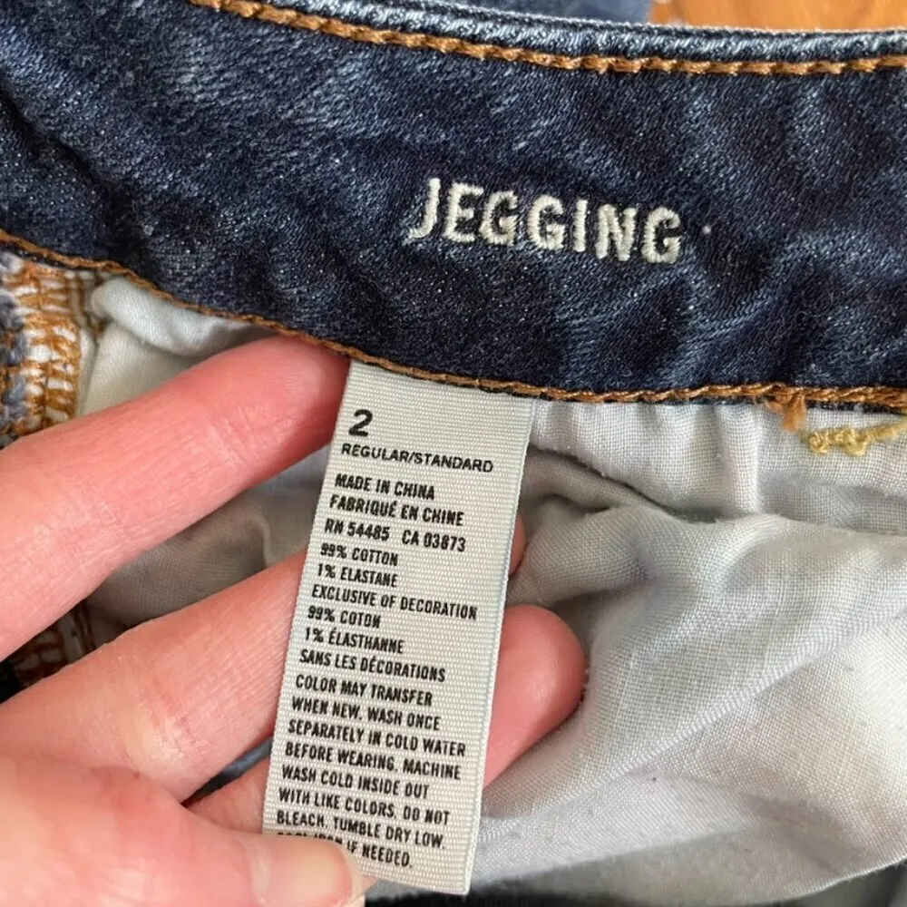 AMERICAN EAGLE AE Jegging Dark Wash Ripped Rips Distressed Jeggings Jeans 2 REG - Image 7