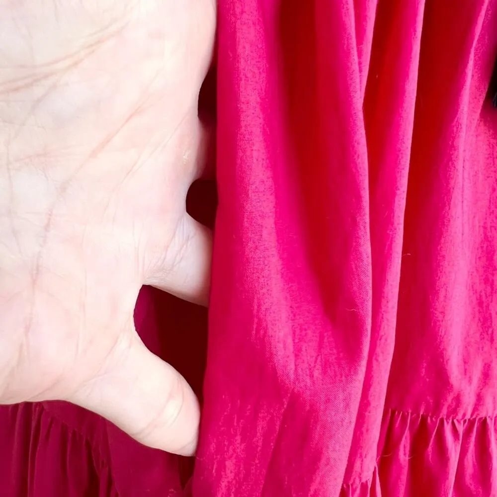 Figue Bella maxi cotton dress red size XS / S relaxed new with tags tassels - Image 11