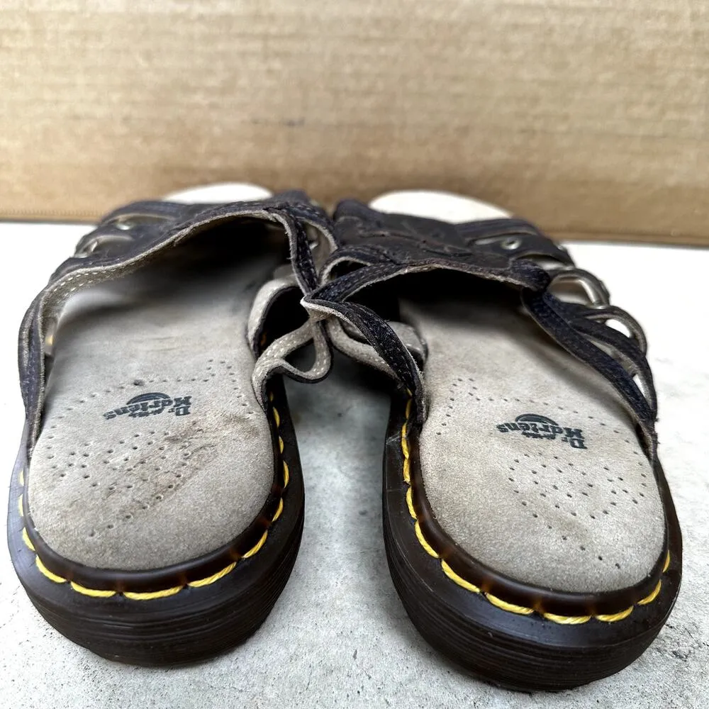 Dr. Martens Rina Sandals Leather Chunky Flat Slip On Cushioned Brown 6 NWOT - Image 5