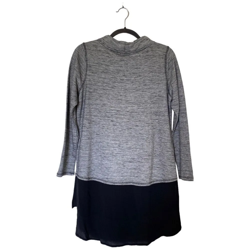 SOFT SURROUNDINGS York Tiered Pullover Sweater Gray Black Chiffon Size Medium - Image 3