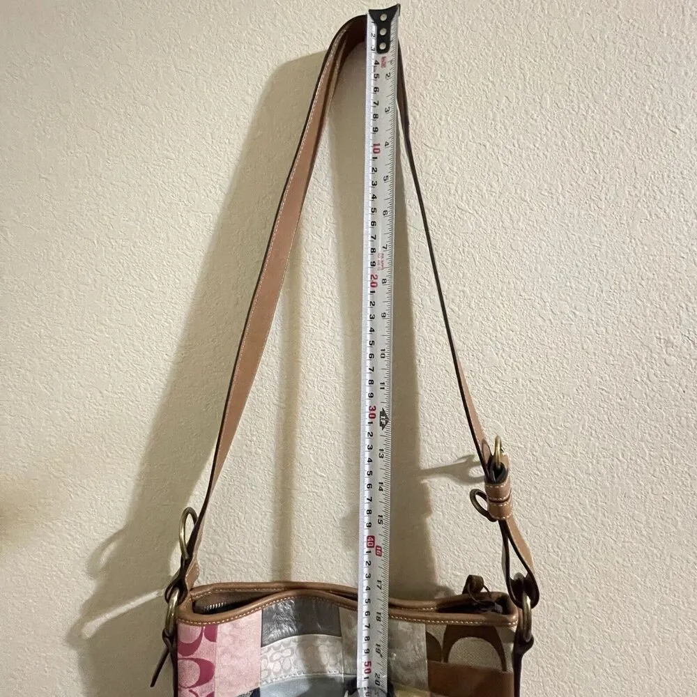 COACH Patchwork B06Q-10018 Multicolor Crossbody Shoulder Handbag Multi Pattern - Image 9