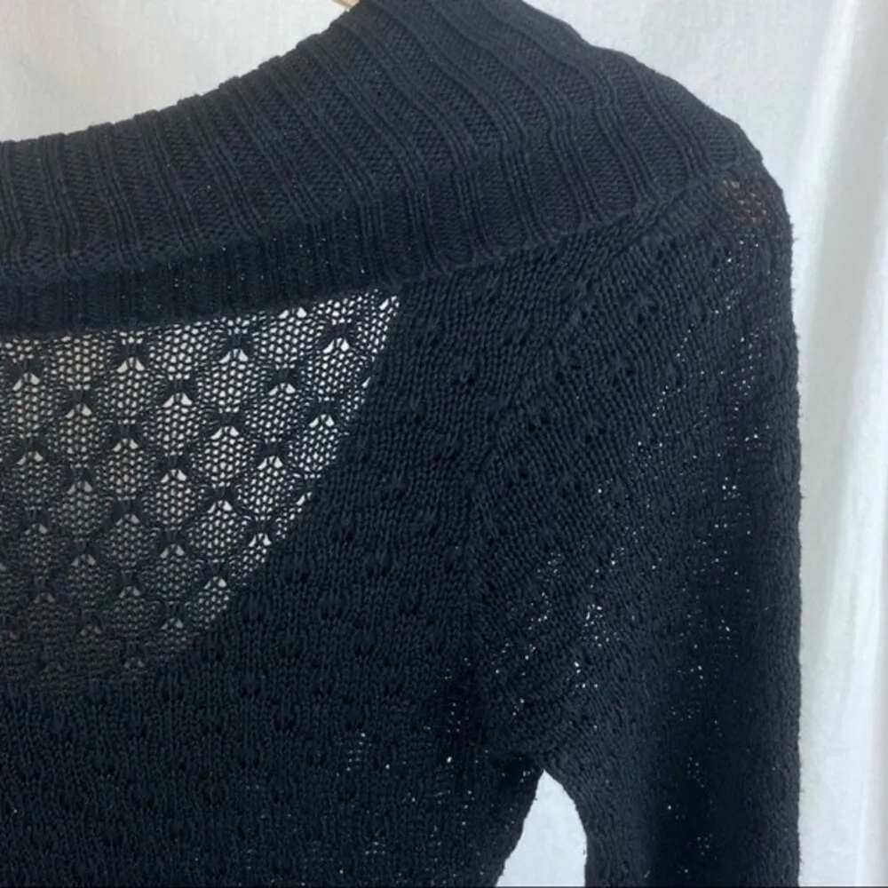 Guess Black Cowl Neck Long Sleeve Knit Tunic Sweater M - Image 3