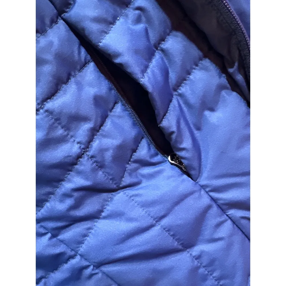 Lands' End Quilted Jacket Fleece Lined Full Zip Puffer Coat Women's S Blue - Image 5