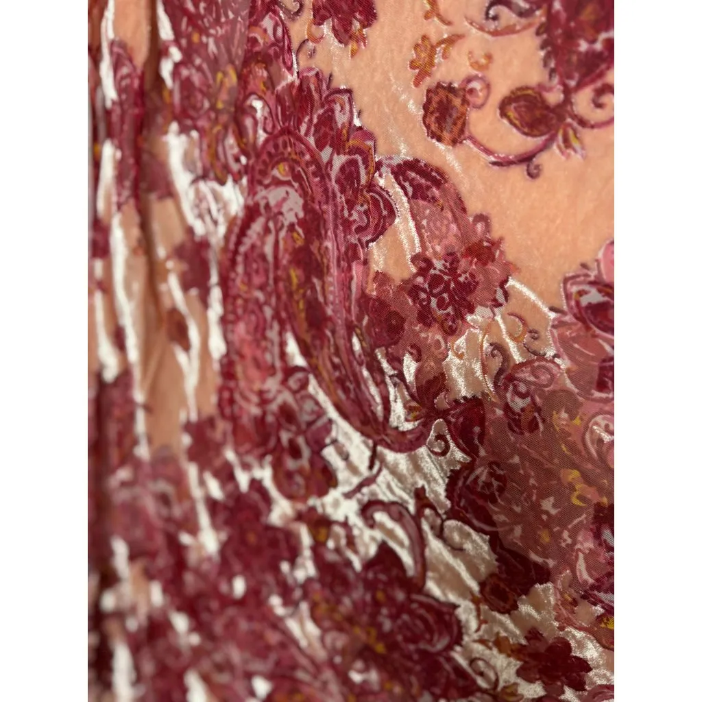 NEW Torrid Velvet Burnout Pink Red Whimsy Goth Fairy Kimono Cardigan Shawl Sheer - Image 11